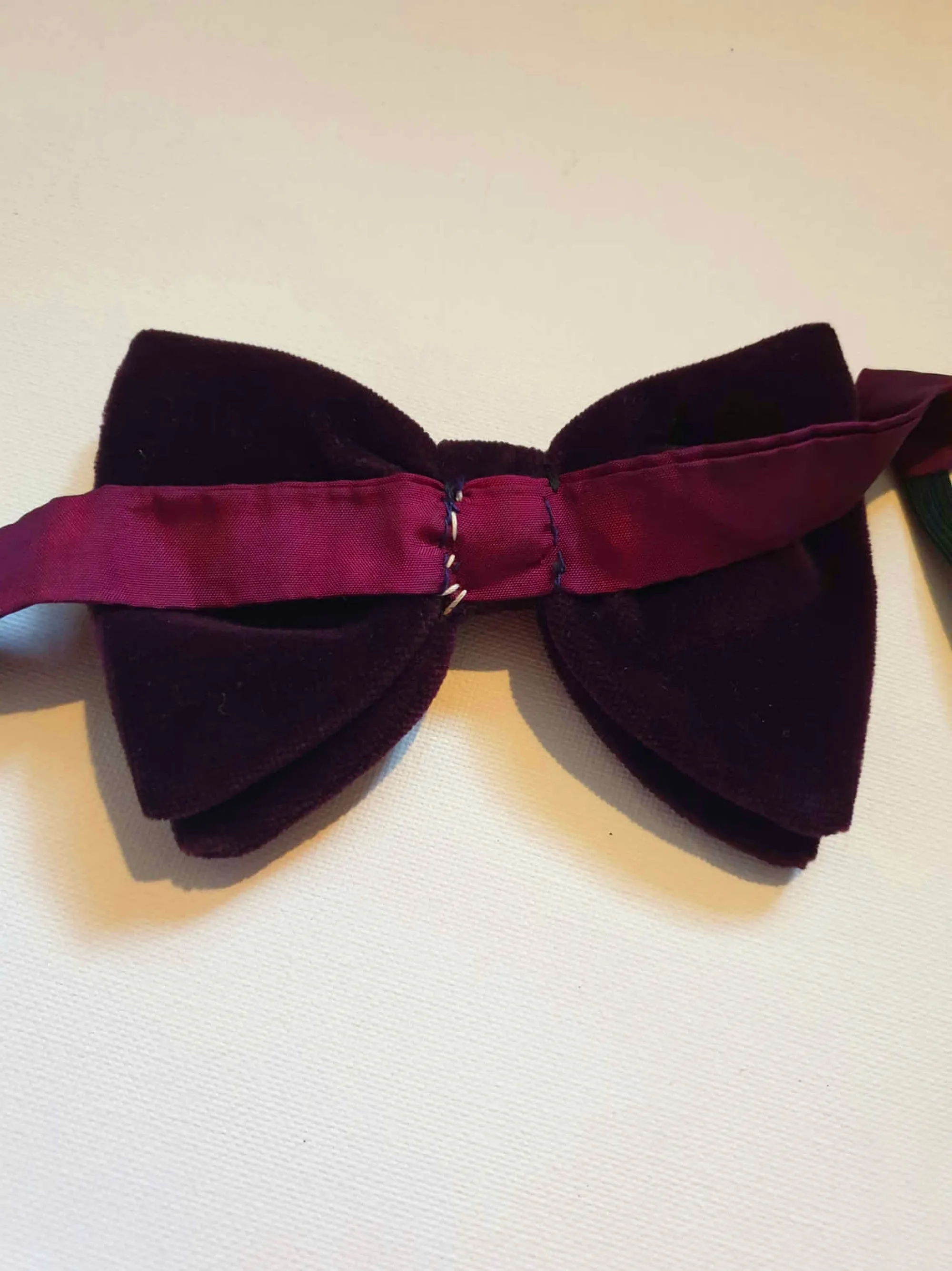 1970s Purple, Wine Colored Velvet Bow Tie