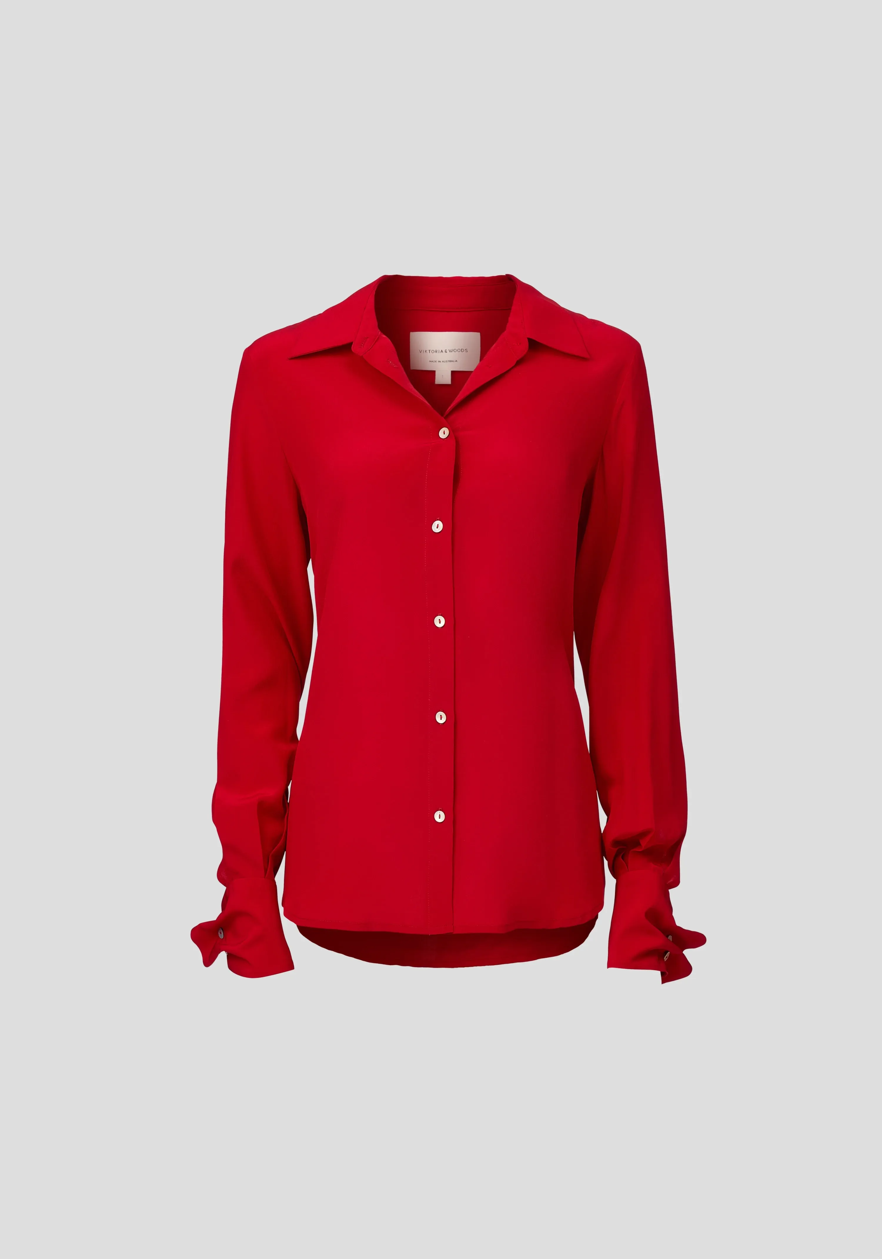 Antidote Silk Shirt - Flamenco Red