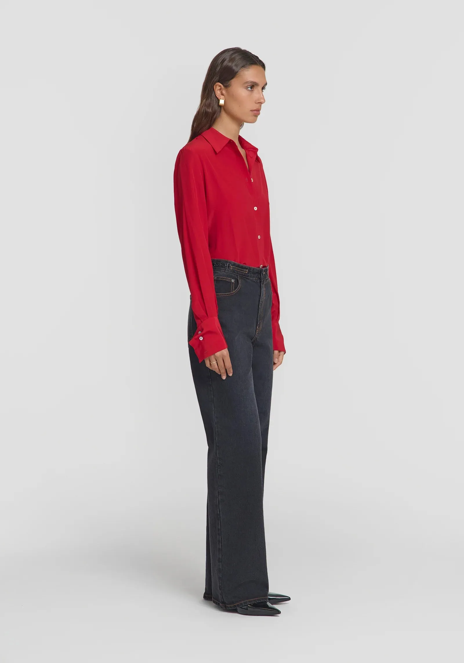 Antidote Silk Shirt - Flamenco Red