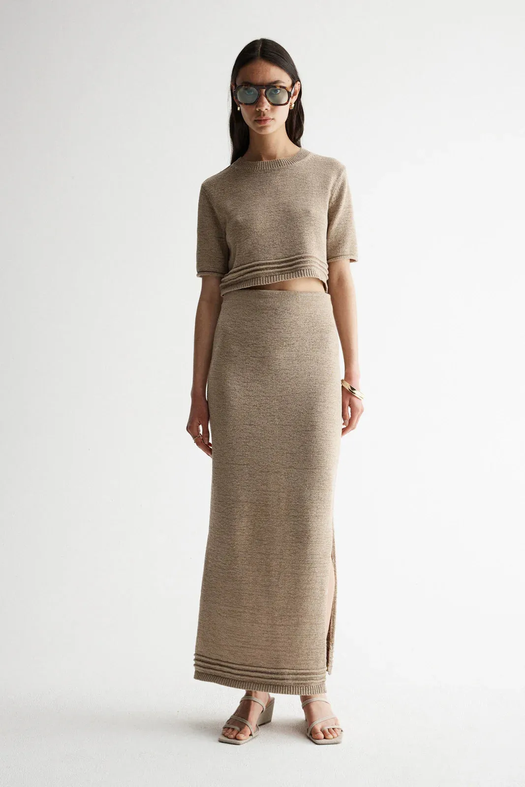 Arnu Knit Top - Taupe