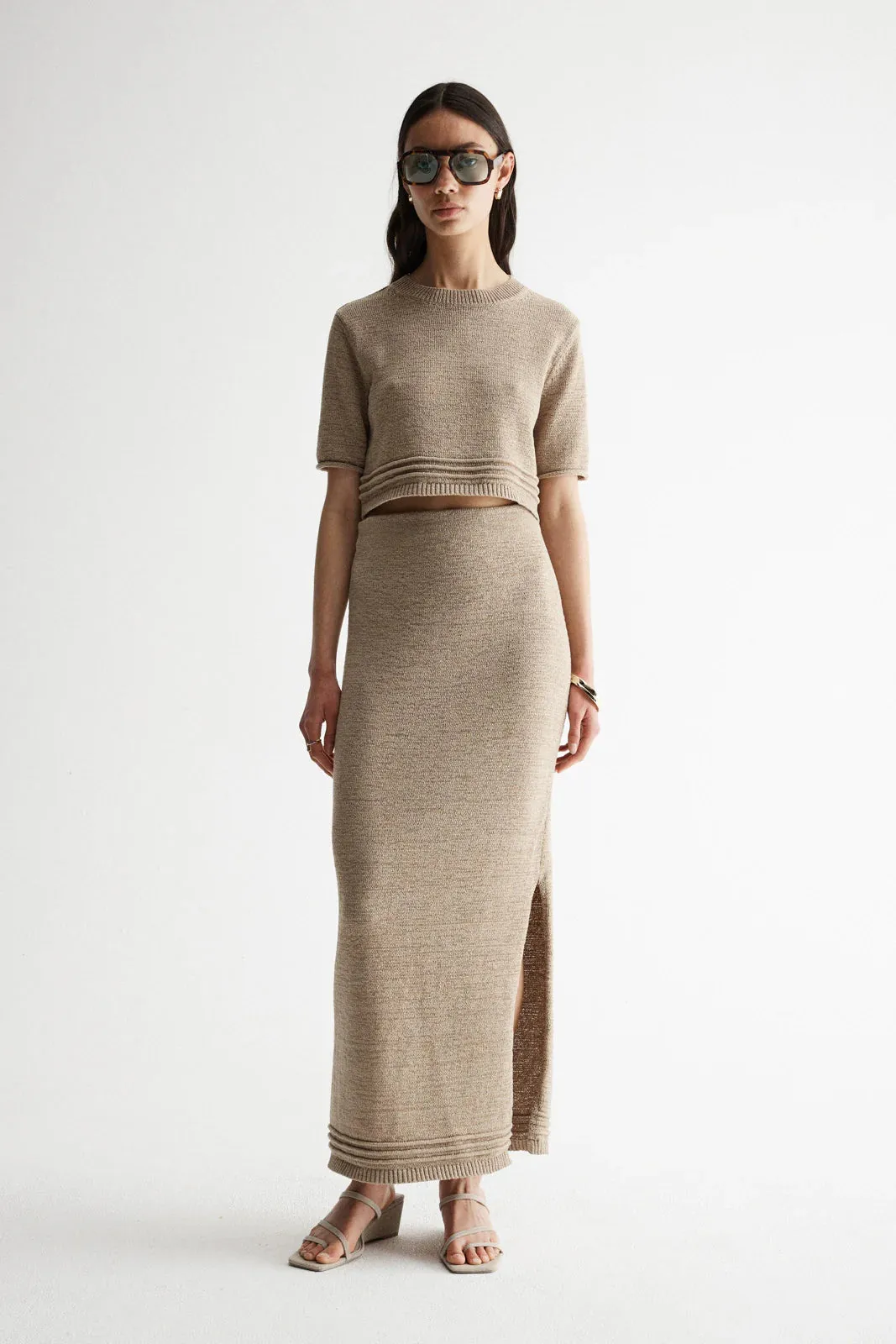 Arnu Knit Top - Taupe