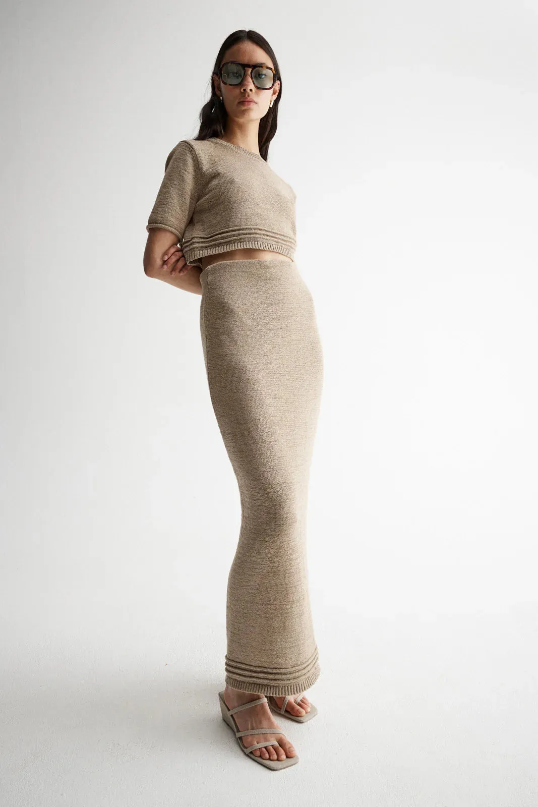 Arnu Knit Top - Taupe