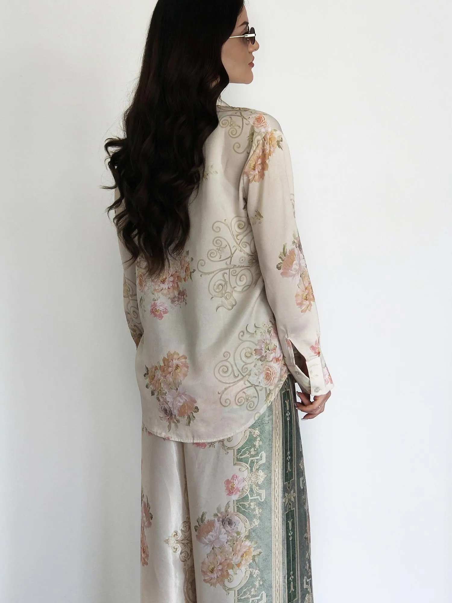 Baroque Floral Satin Shirt