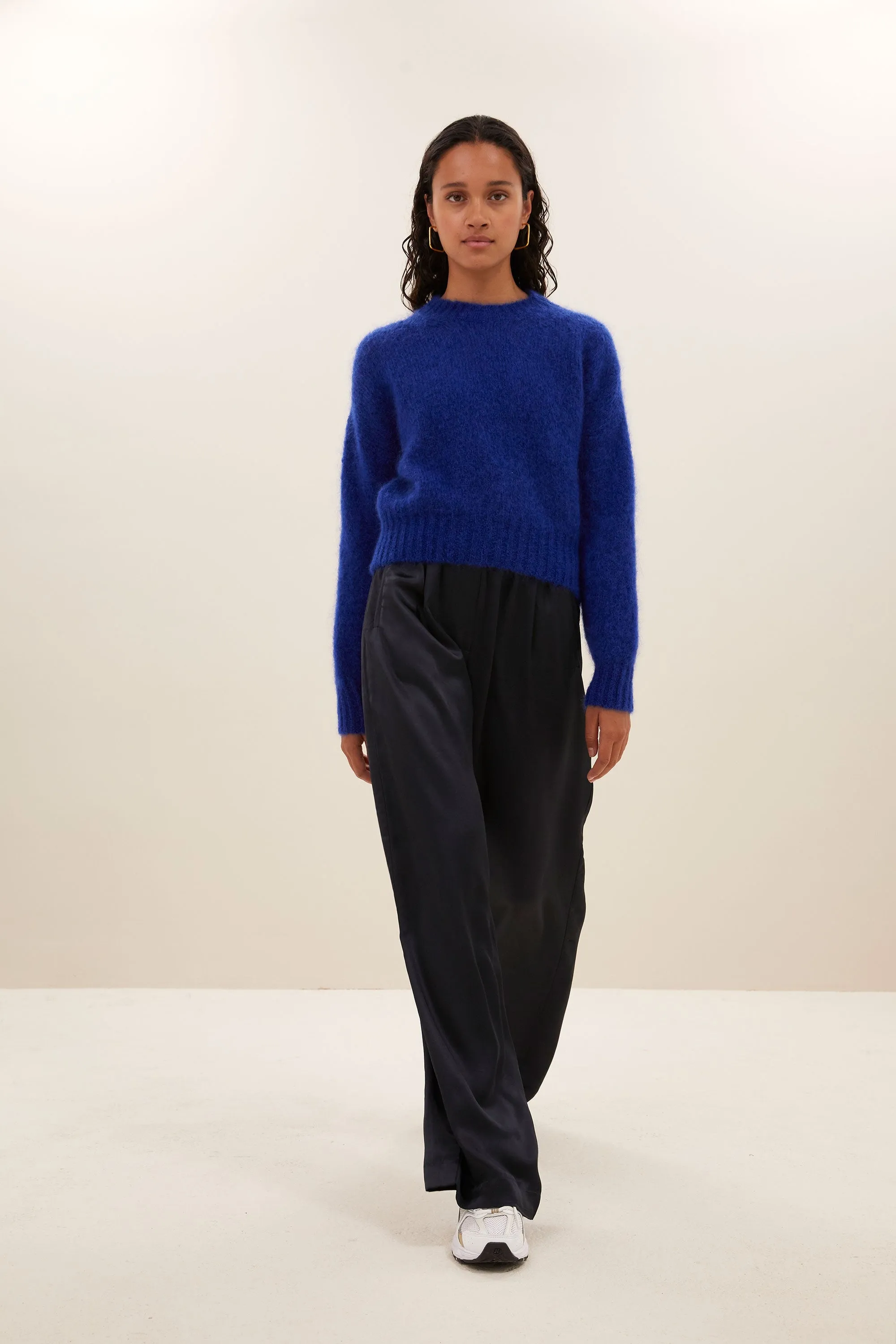 benji satin pants | midnight