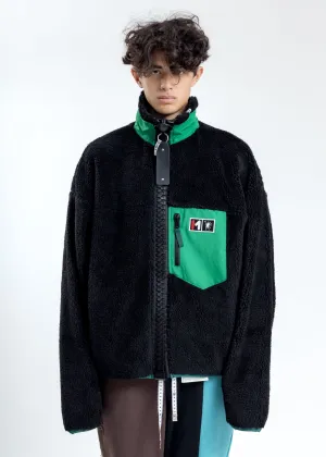 Black Enlarged Zip Pullover