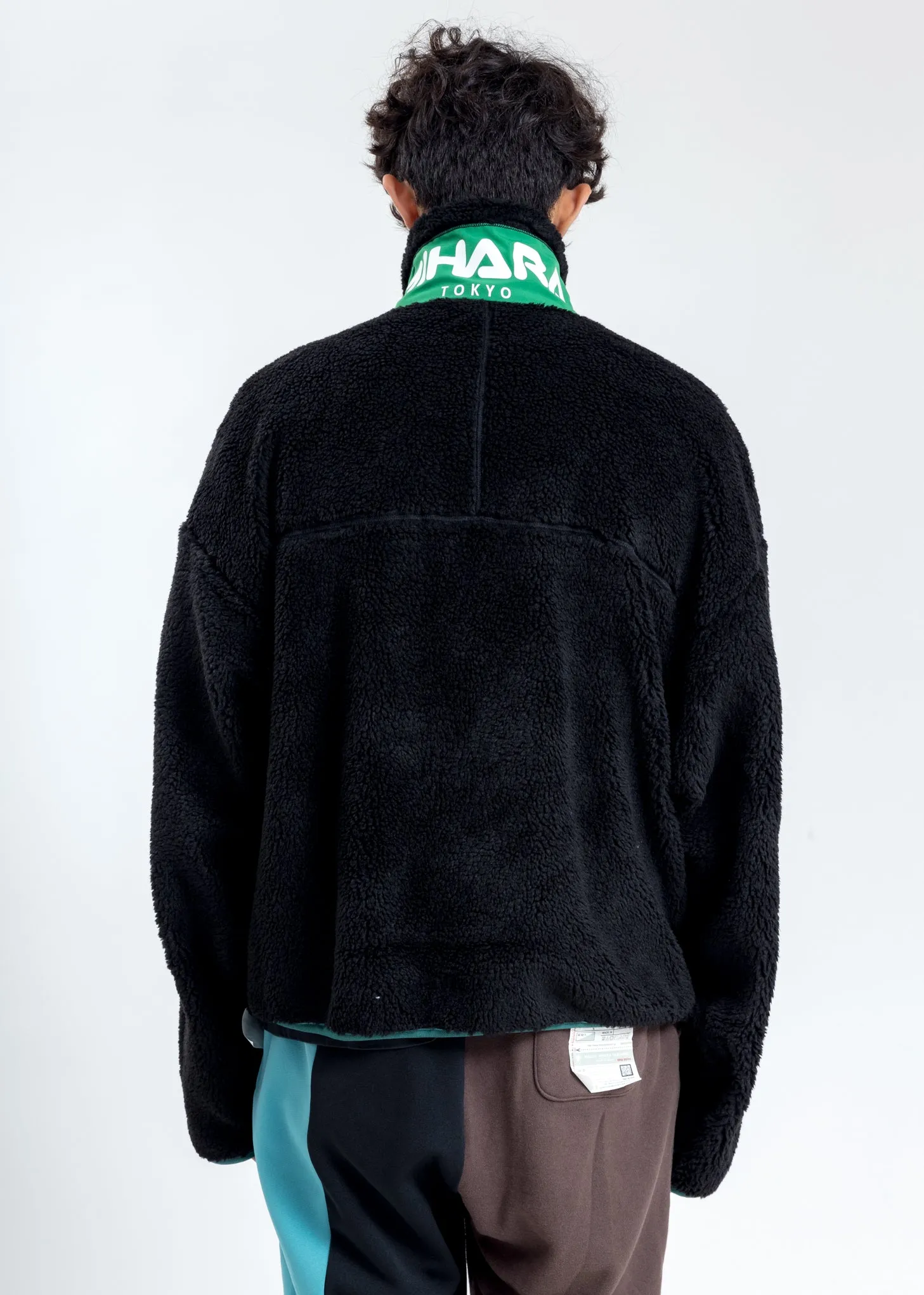 Black Enlarged Zip Pullover