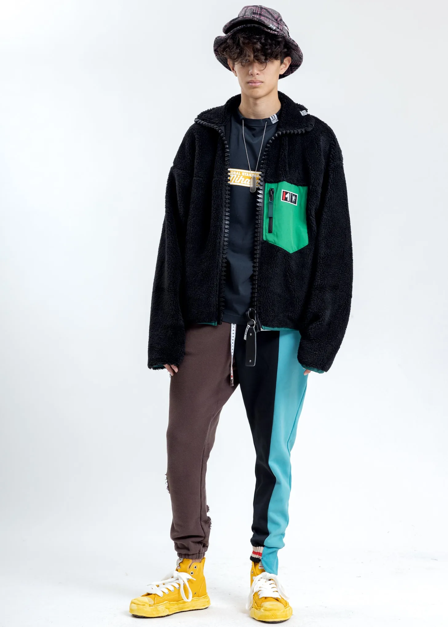 Black Enlarged Zip Pullover