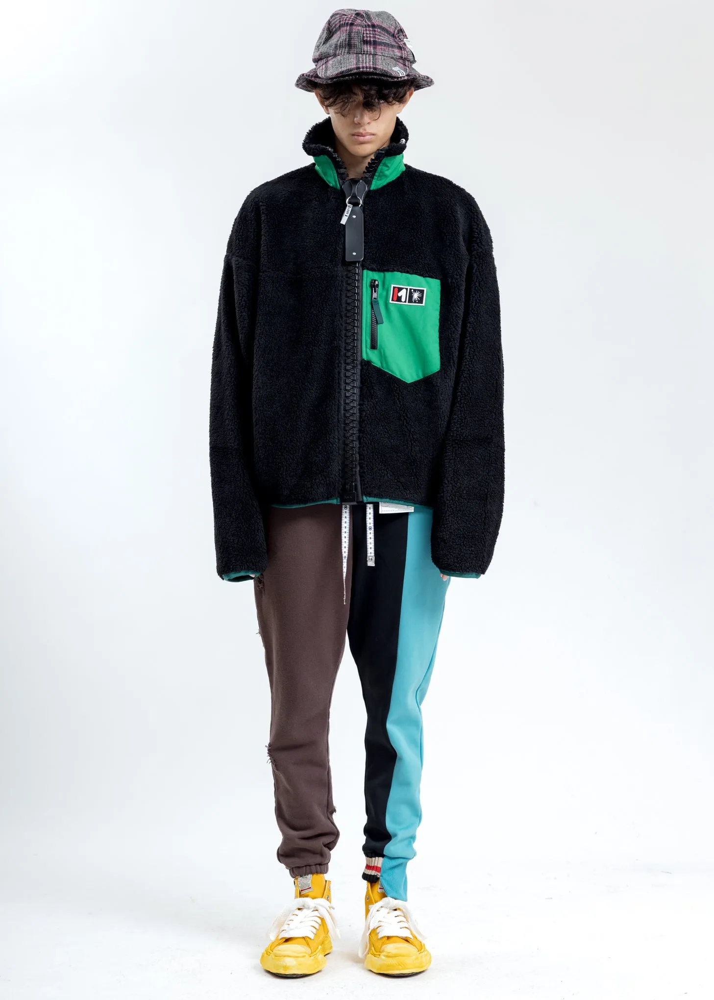 Black Enlarged Zip Pullover
