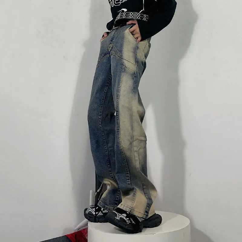 Blavra American Vintage Washed Gradient Micro-Flared Jeans