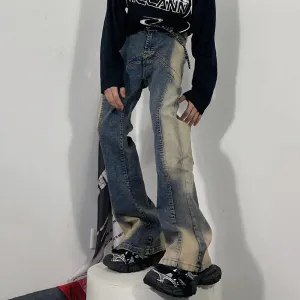 Blavra American Vintage Washed Gradient Micro-Flared Jeans