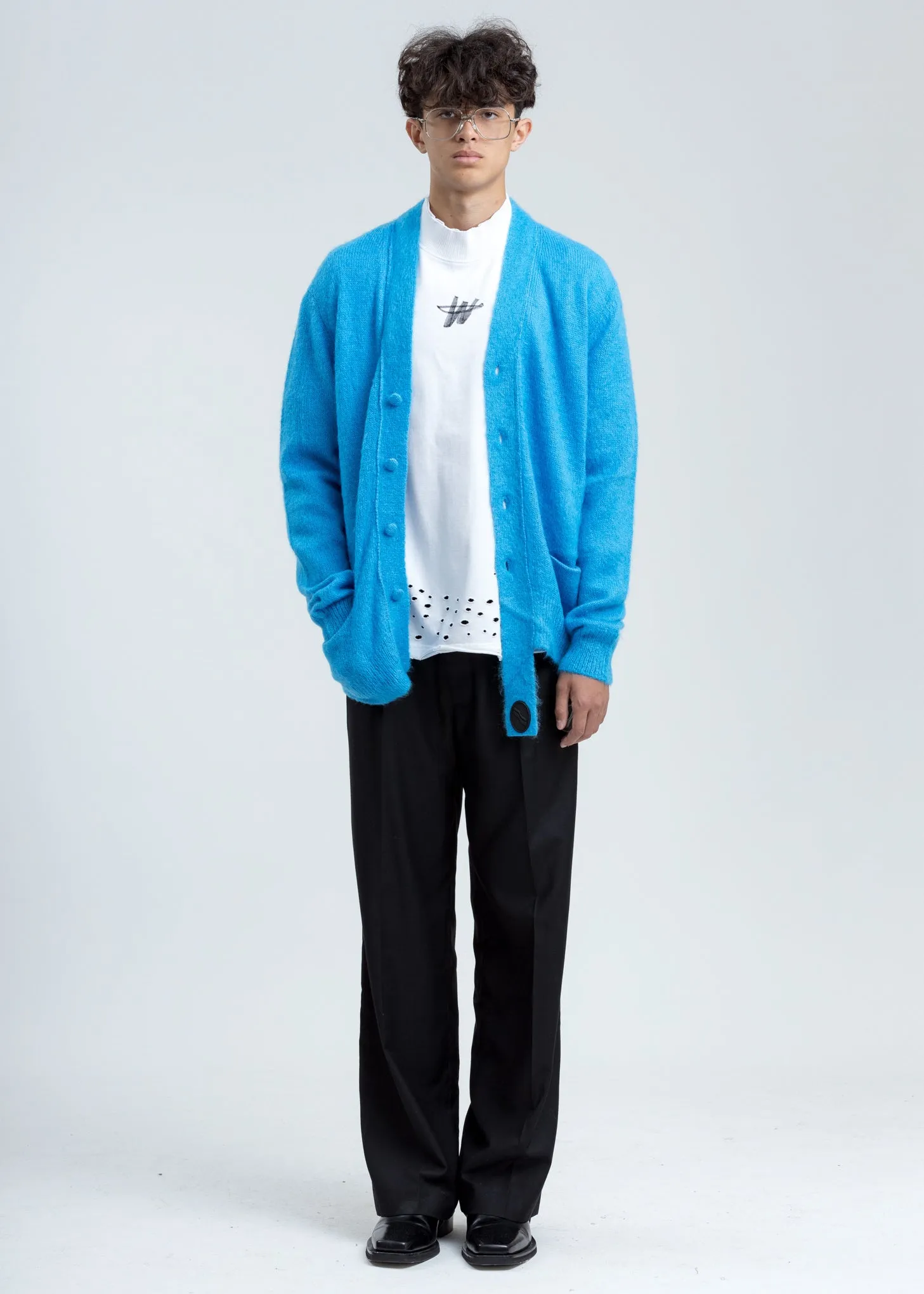 Blue Mohair Cardigan