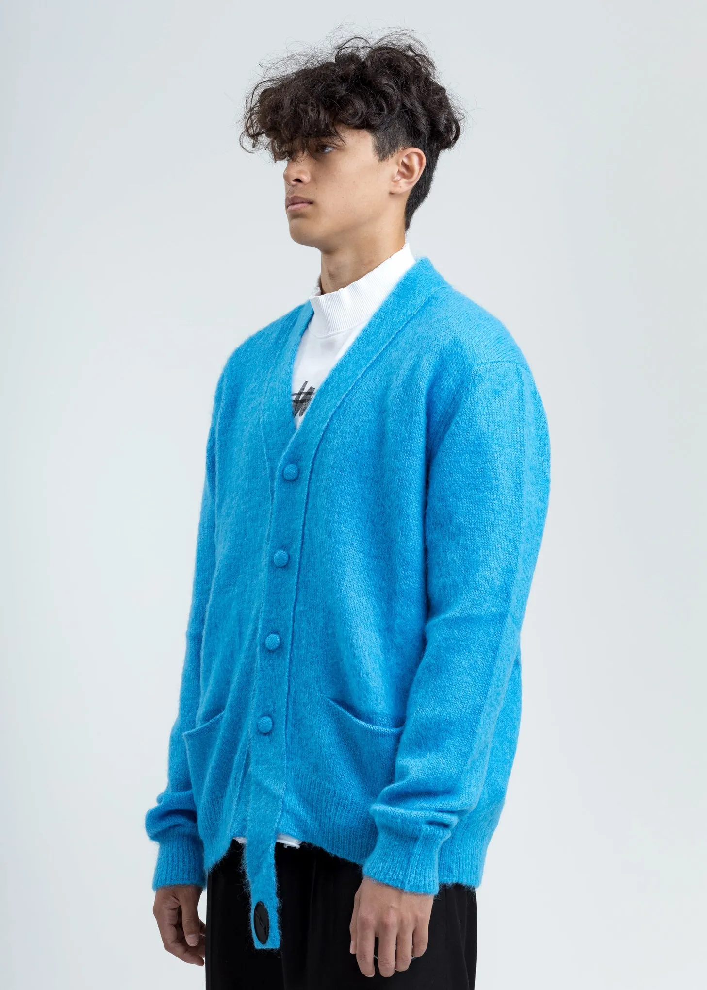Blue Mohair Cardigan