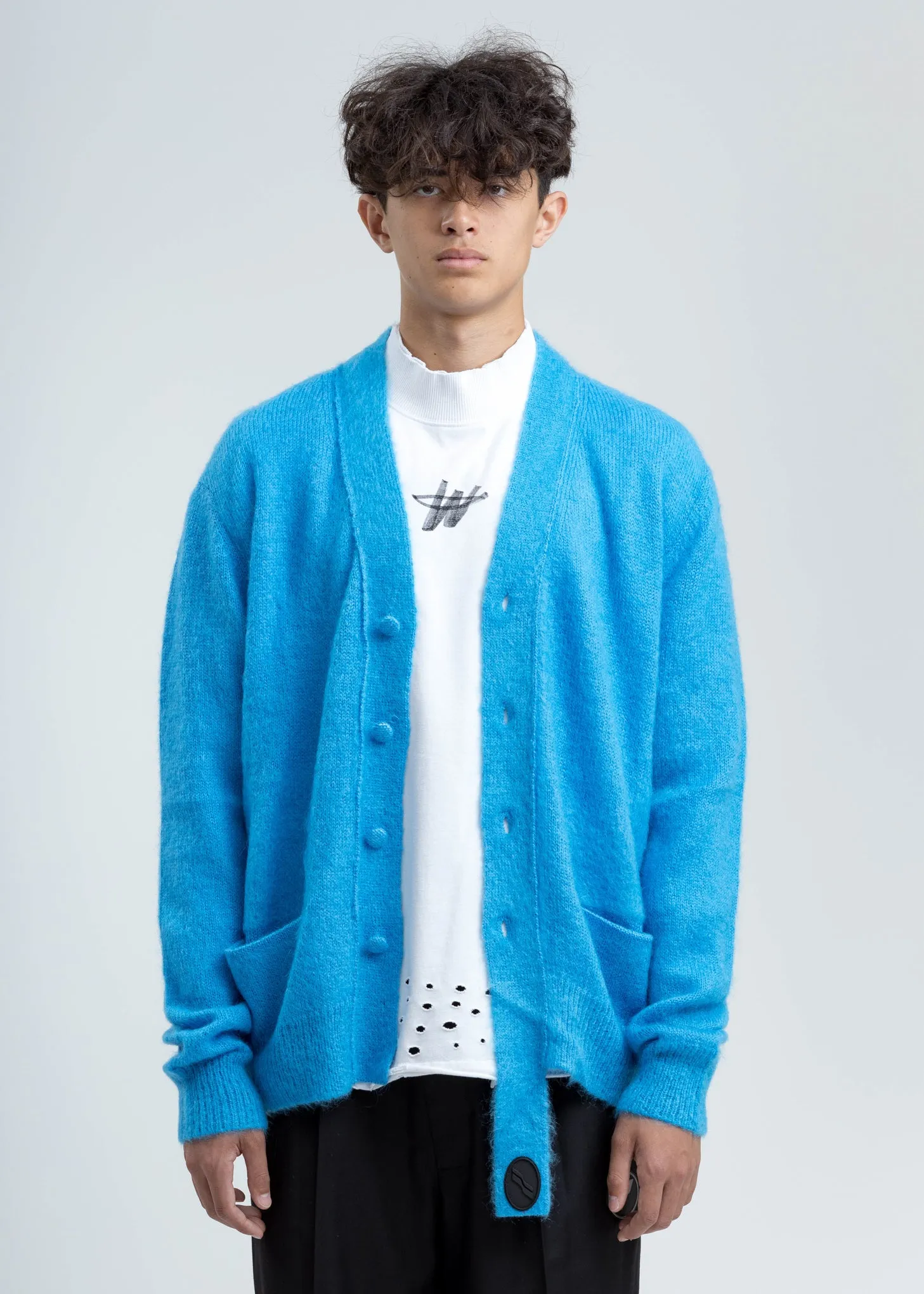 Blue Mohair Cardigan