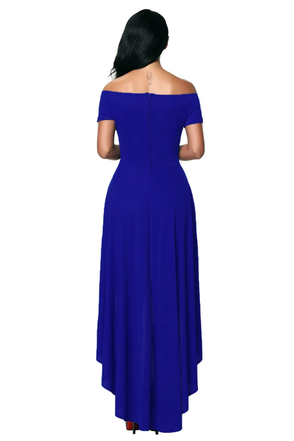 Blue Stylish Asymmetric Dress