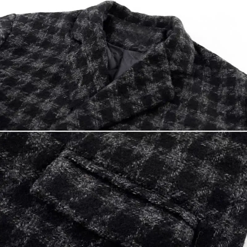 Chic Lattice Print Lapel Blazer T-Shirt Slim Denim Pants C19715