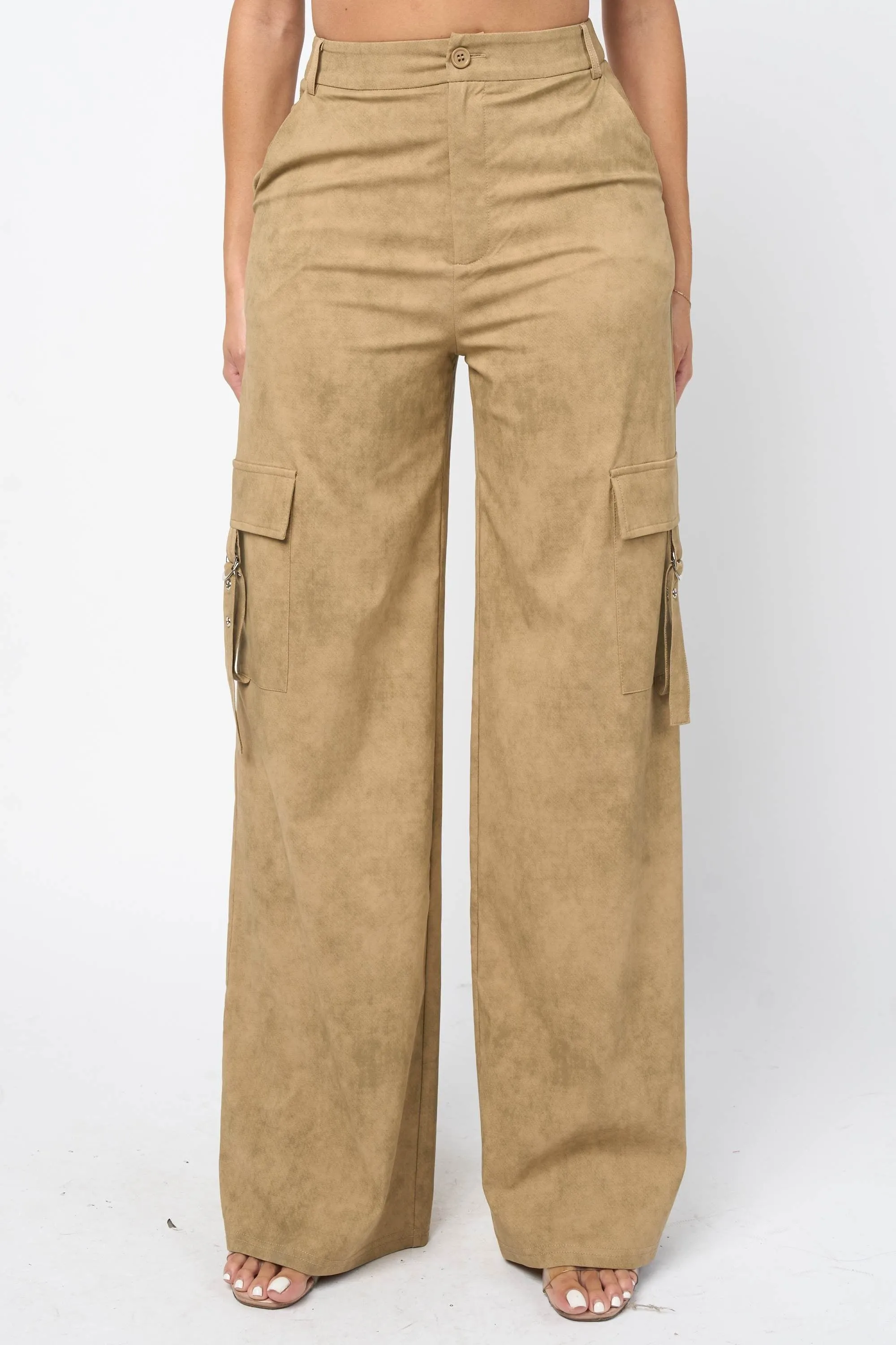 CHIC TWILL WOVEN FULL LENGTH RELAX FIT CARGO PANTS