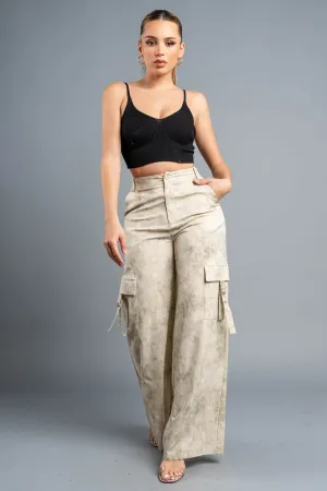 CHIC TWILL WOVEN FULL LENGTH RELAX FIT CARGO PANTS