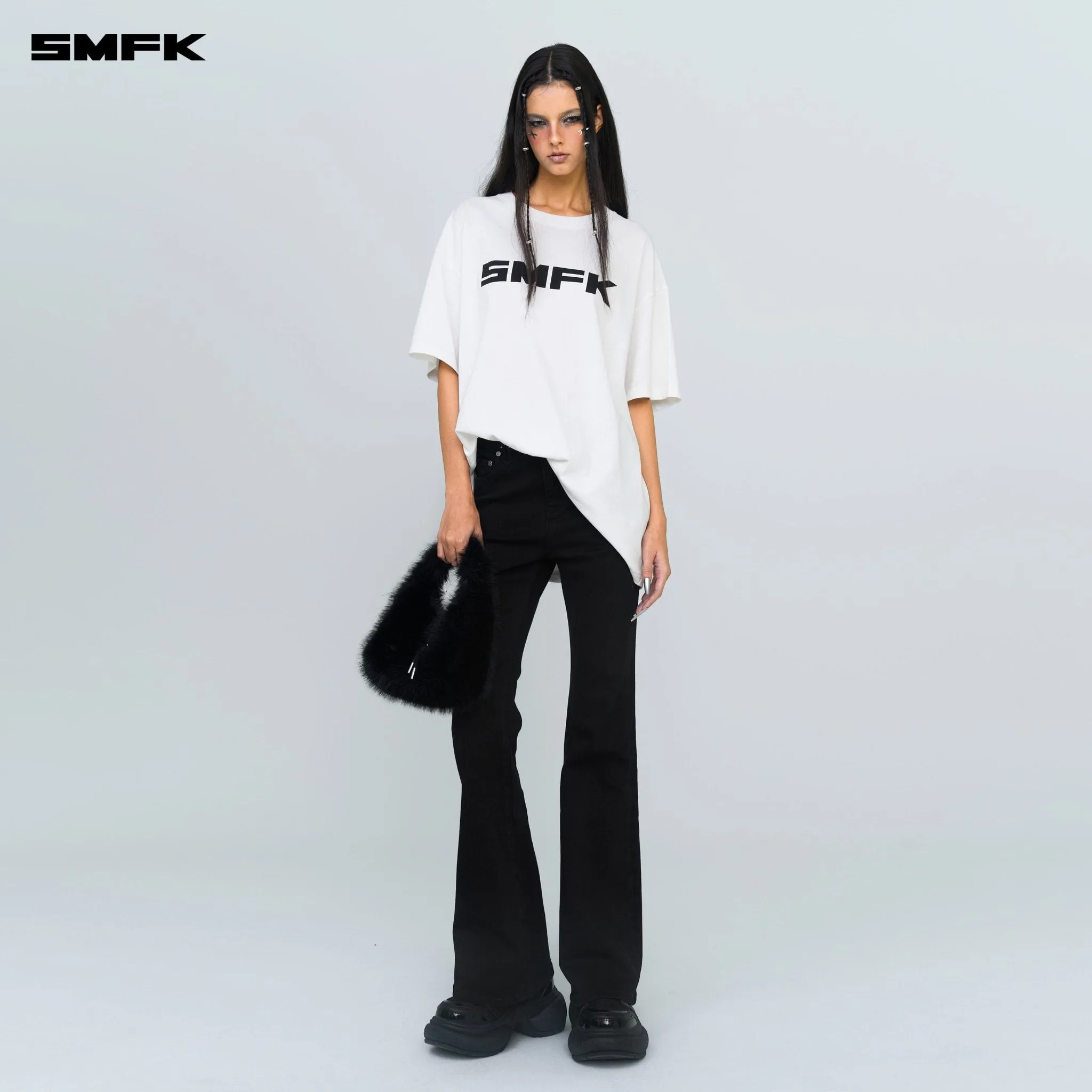 Compass Wild Classic Stretch Flare Jeans In Black