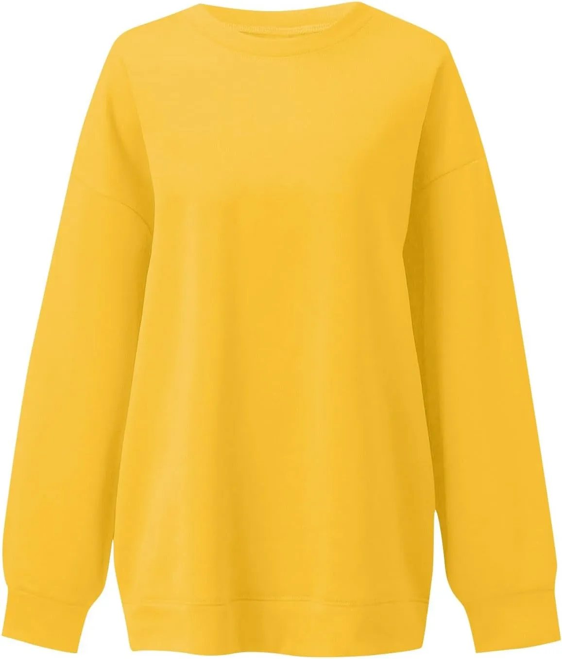 Crew Neck Sweatshirts Women Long Sleeve Fleece Oversized Sweatshirt Soft Lightweight Pullover Tops Trendy Winter Coat