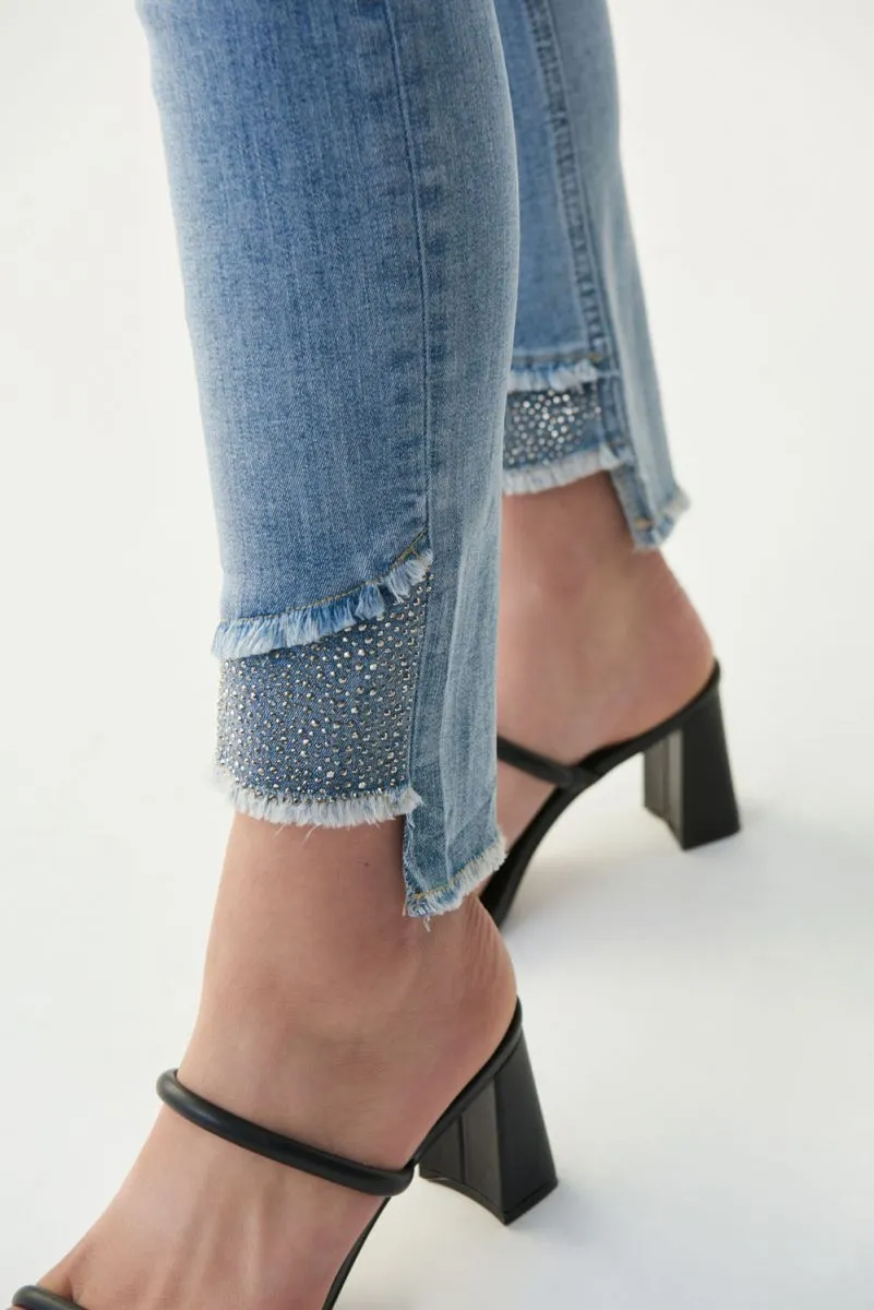 Crystal Embellished Slim Leg Jean