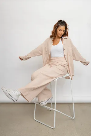 Dahlia Tan Wide Leg Pants