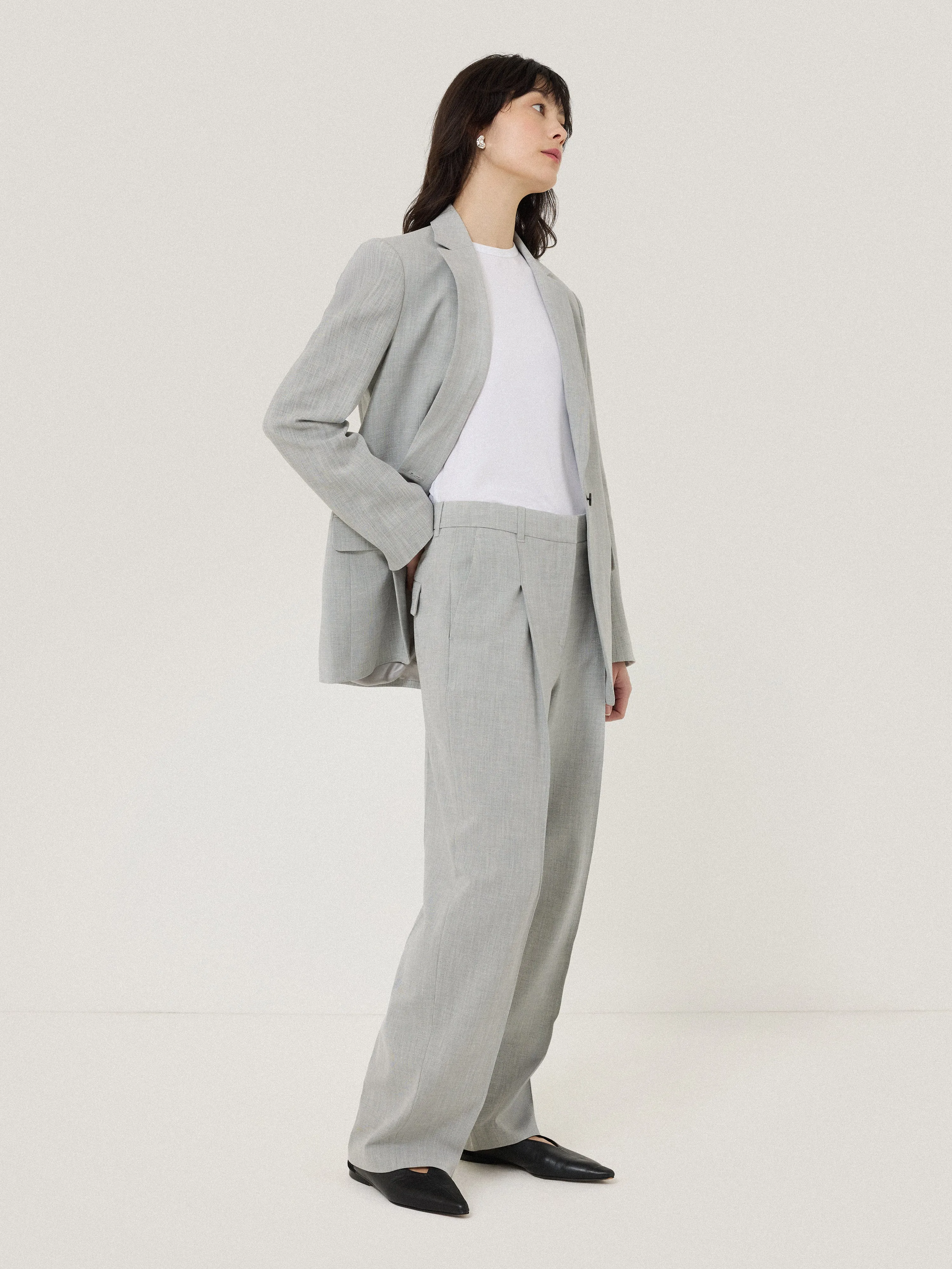 Dexter Crosshatch Trouser | Grey