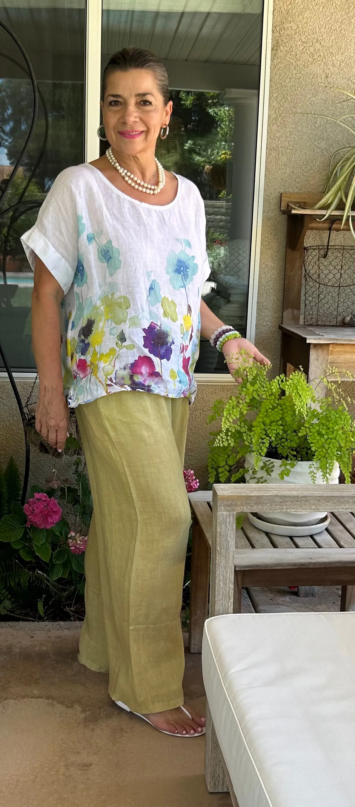Flora linen top