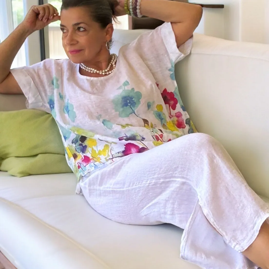 Flora linen top
