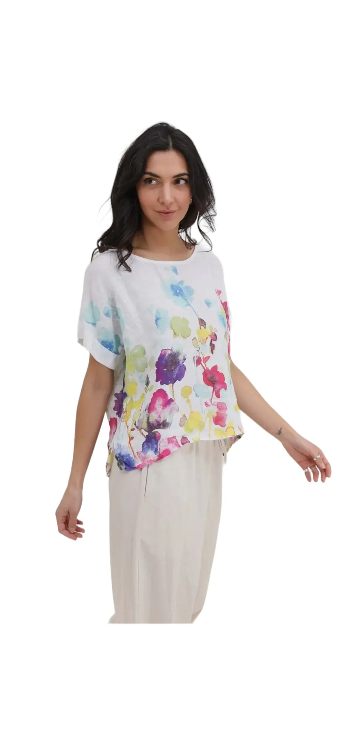Flora linen top
