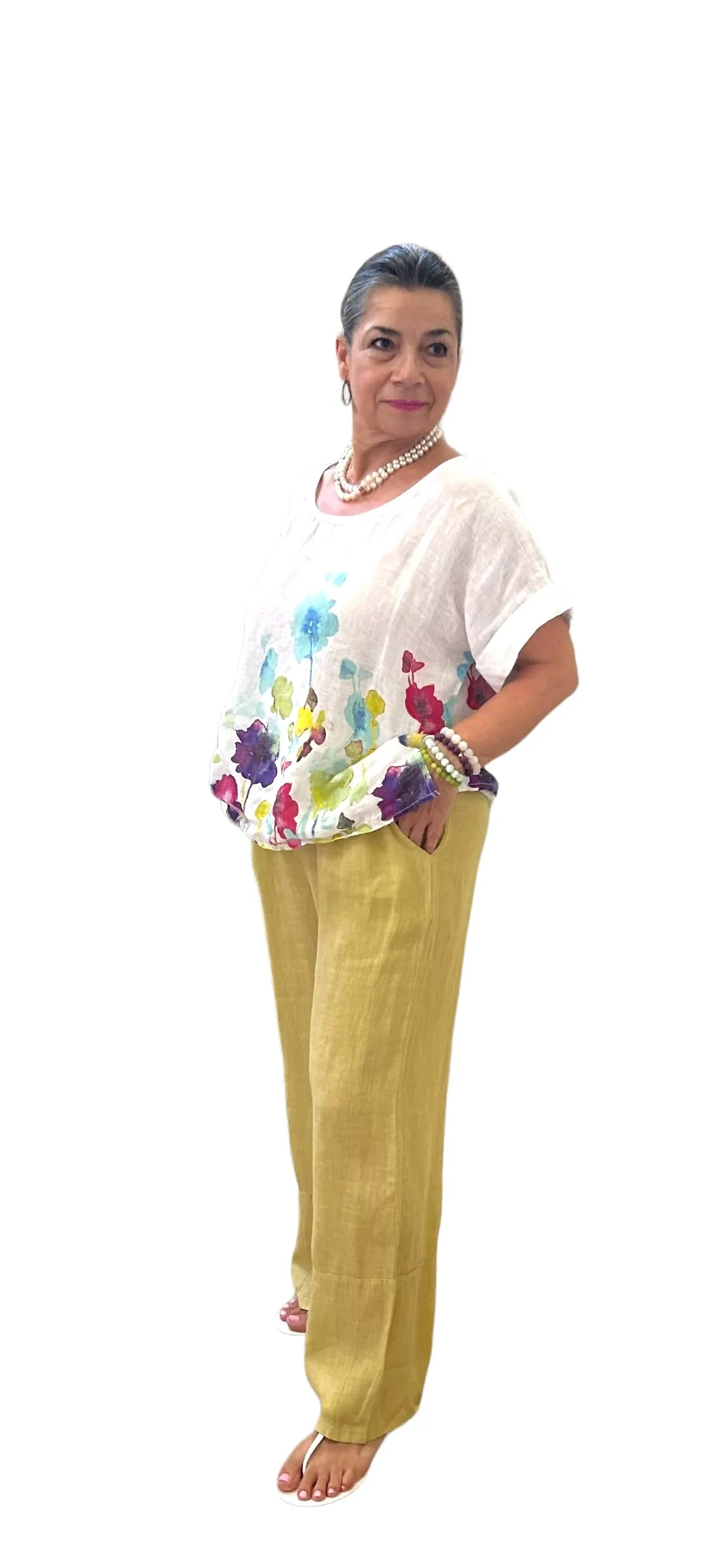 Flora linen top