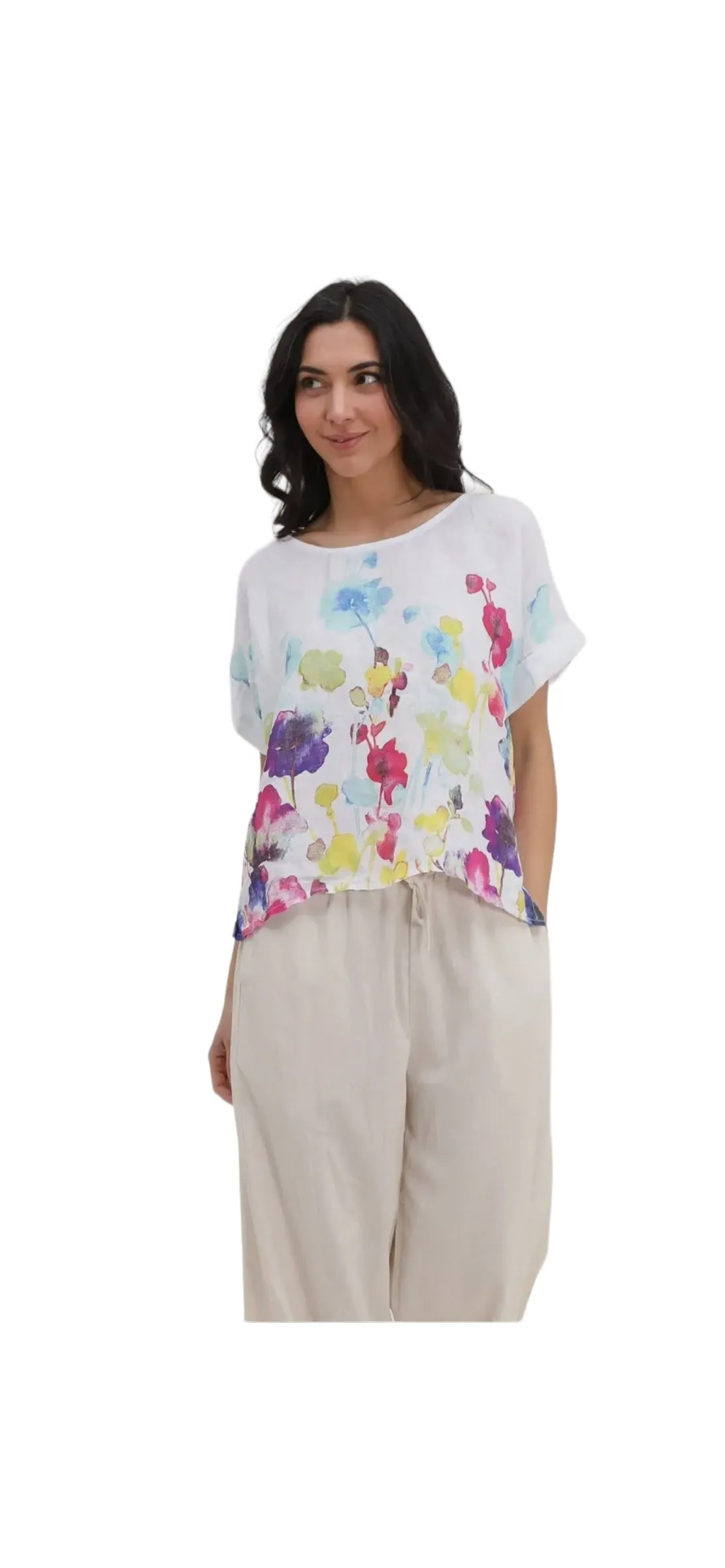 Flora linen top