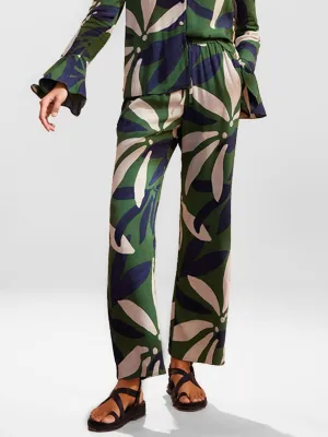 Floral Print Wide-Leg Pants