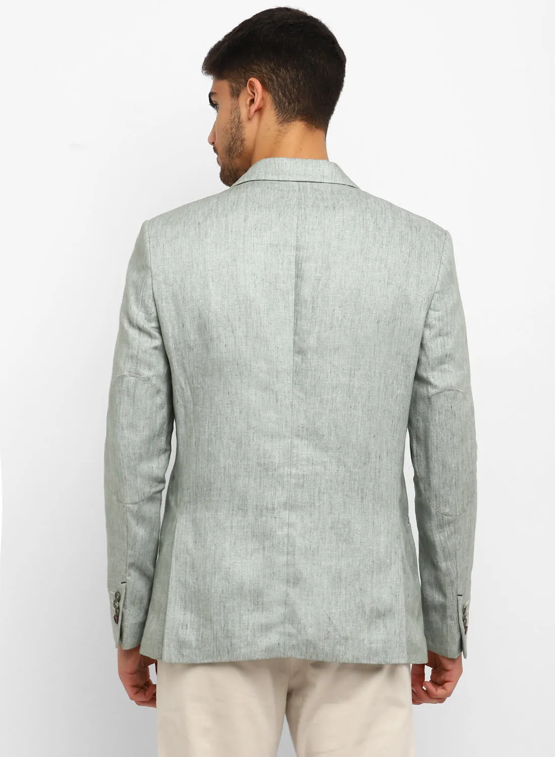 Green Peak Collar Casual Jacket