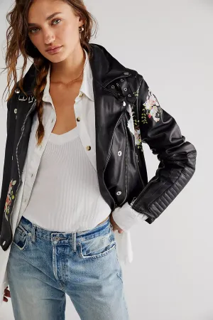 JKT Harley Floral Leather Jacket