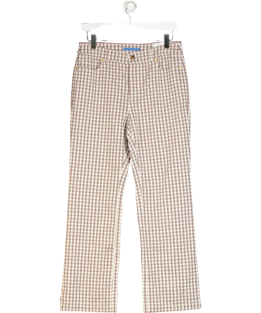 J.McLaughlin Brown Dakota Gingham Pants UK 8