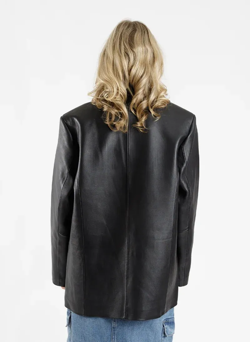 Leather Tux Jacket Blazer