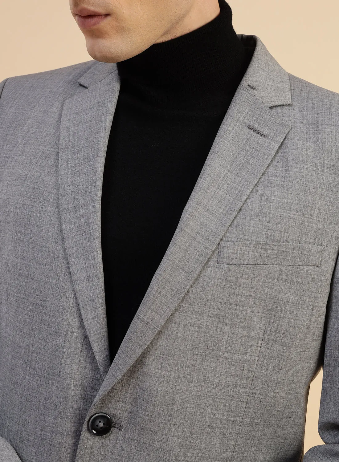 Light Grey Poly wool Jacket