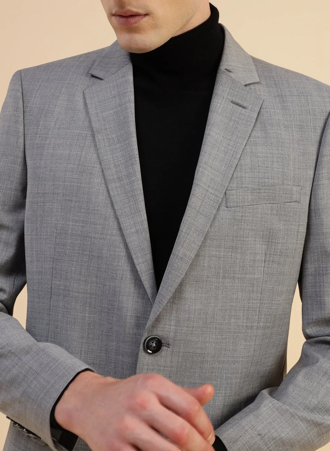Light Grey Poly wool Jacket