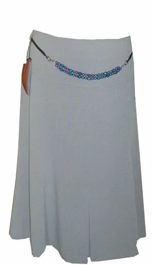 Light Purple A-Line With Ribbon & Bead Tie Belt Skirt