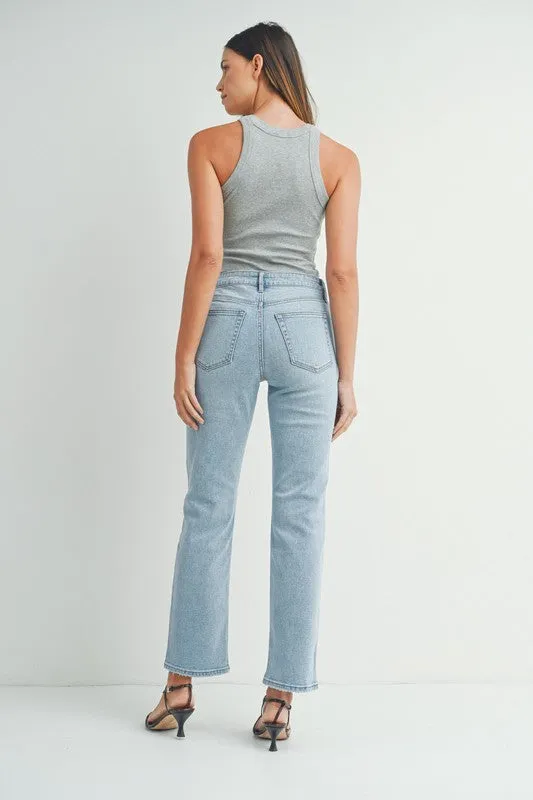 Light Wash Stretch Straight Denim
