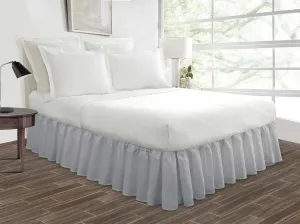 Luxury Light Grey Ruffled Bed Skirt