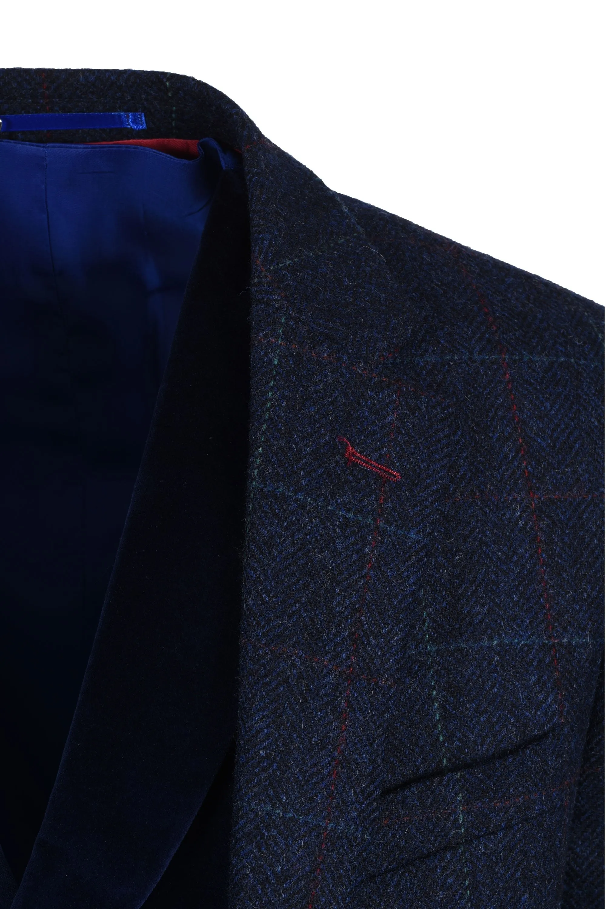 Mazelli Jacket And Waistcoat Blue Red Check
