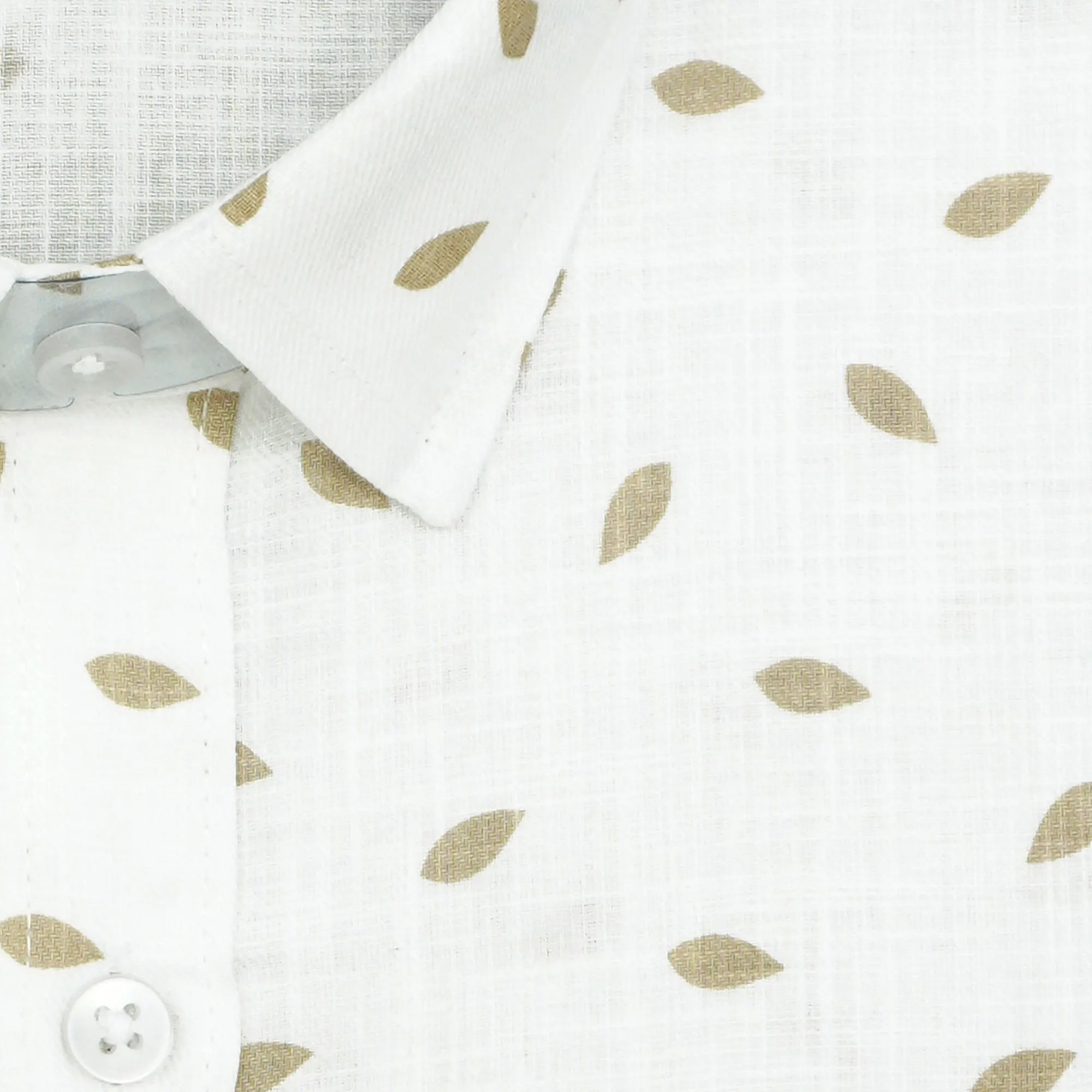 Men's 100% Cotton Printed Half Sleeves Shirt (Beige)