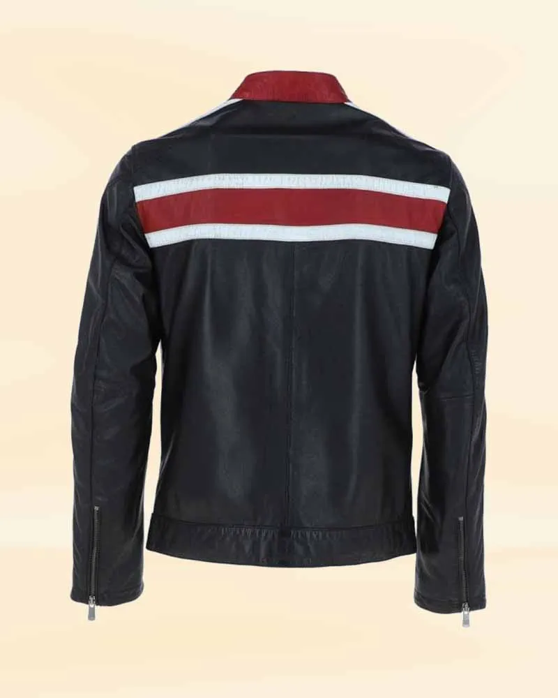 Midnight Maverick Men's Black Biker Leather Jacket