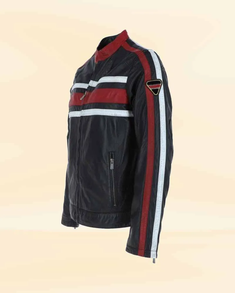 Midnight Maverick Men's Black Biker Leather Jacket