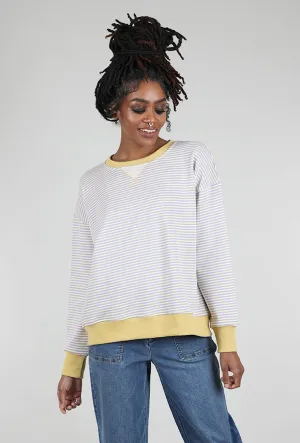 Mini Stripe Oversized Sweatshirt, Lemon/Lavender
