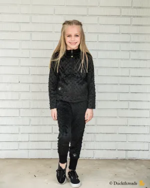 Minky Bubble slim-leg joggers - Black