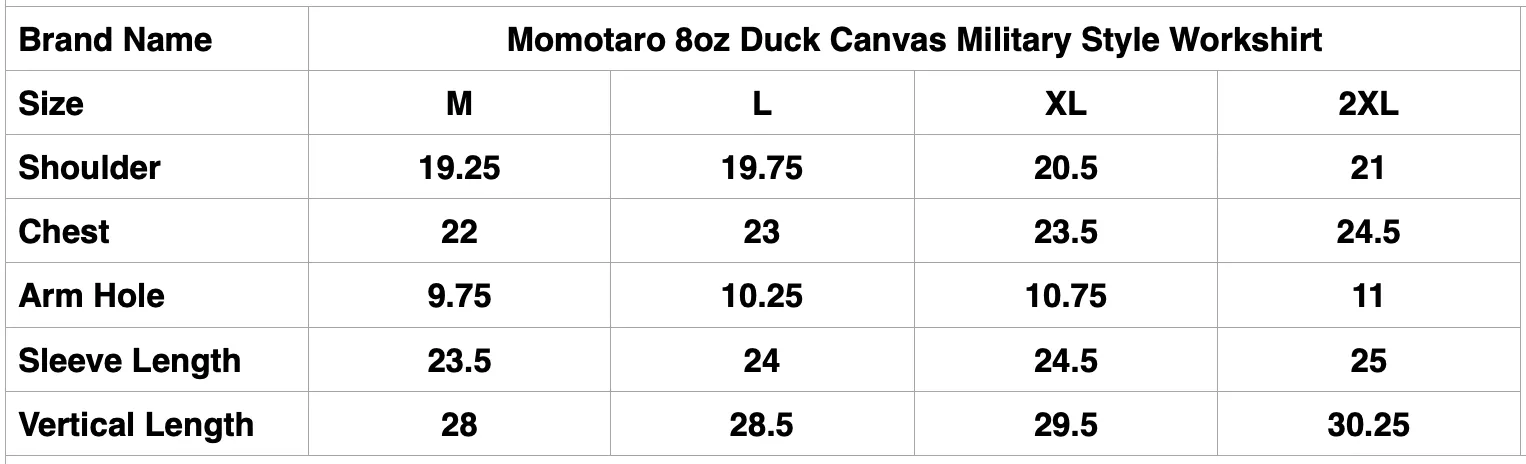 Momotaro 8oz Duck Canvas Military Style Workshirt (Beige)