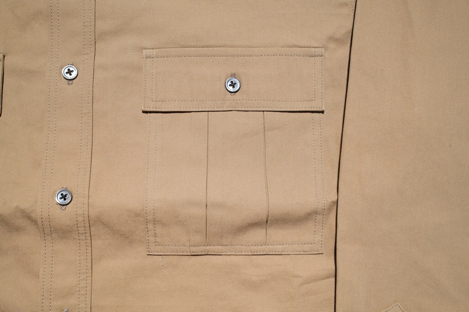 Momotaro 8oz Duck Canvas Military Style Workshirt (Beige)