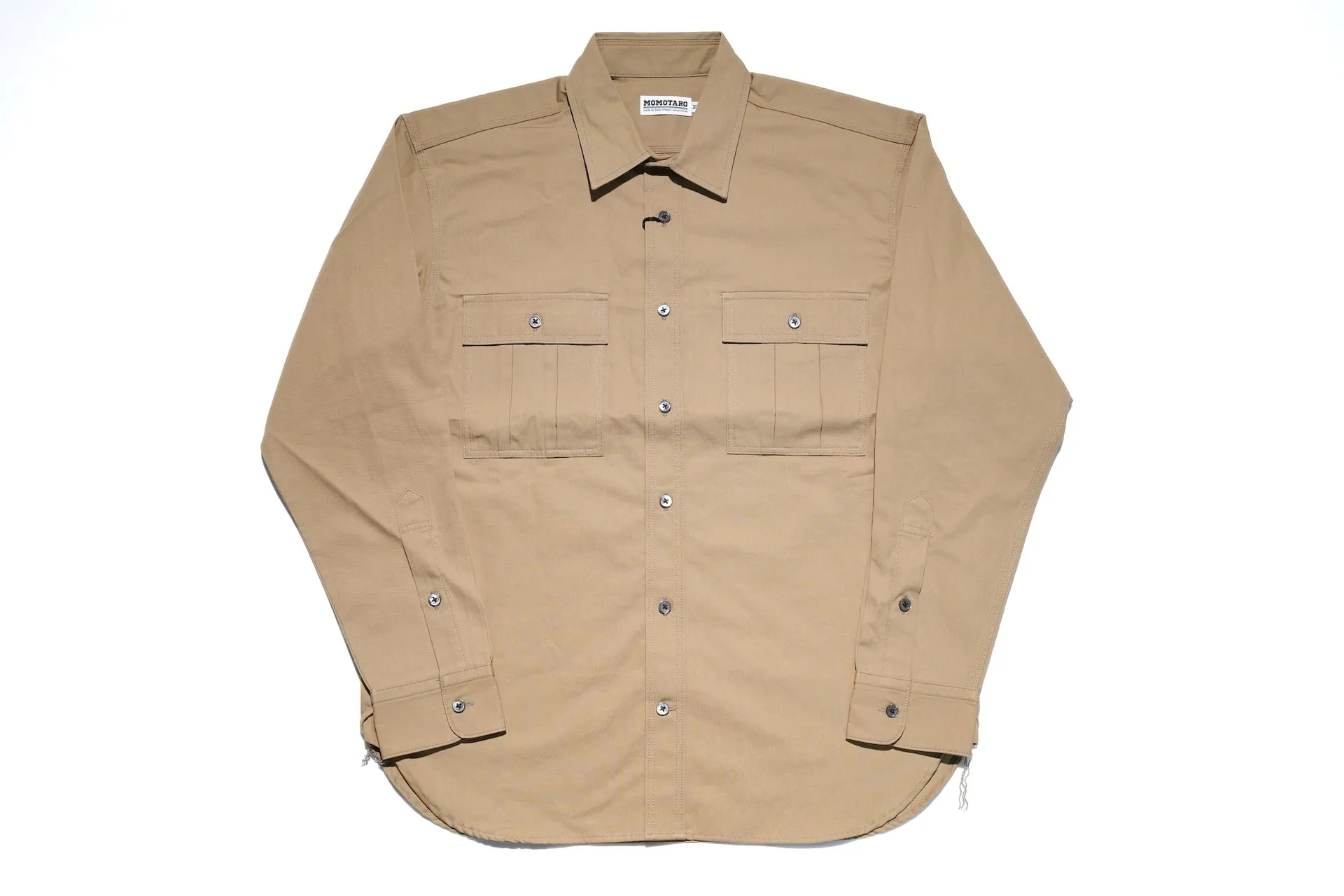 Momotaro 8oz Duck Canvas Military Style Workshirt (Beige)